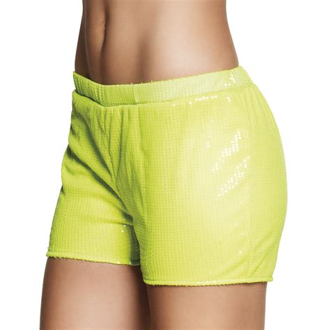 Kost Me Glitzer Hot Pants Sequins Neonfarbig Gelb Ch Onlineshop