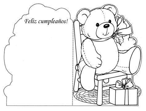 Tarjeta De Feliz Cumpleanos Para Pintar Y Colorear Feliz Cumpleanos Te Images