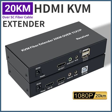 20km Hdmi Fiber Ip Kvm Extender Transceiver Over Sc Fiber Optical Cable