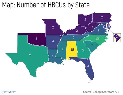 Map - Number of HBCUs by State | Simone Roy