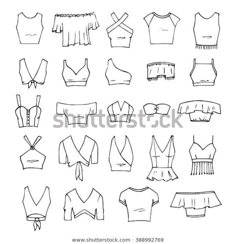 Ensemble De Vêtements Vectoriels Dessinés à Image Vectorielle De