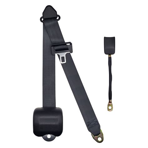 3 Point Retractable Big Rig Seat Belt For Air Ride Style Seat Black