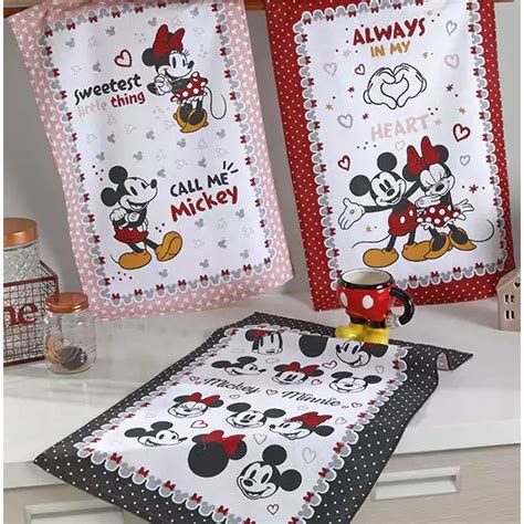 Pano De Copa Felpudo Dohler Disney Minnie E Mickey 45cm X 65cm Shopee