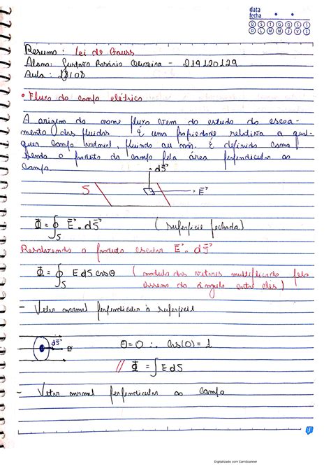 Lei De Gauss Resumo E Quest Es Gustavo Rosario Oliveira Fisica