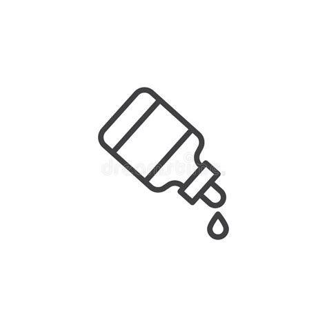 Dropper Bottle Outline Icon Stock Vector Illustration Of Linear