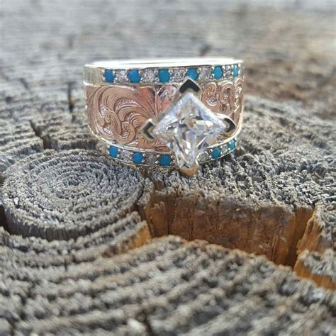 Jensen Silver Turquoise Wedding Engagement Ring Country Cowgirl