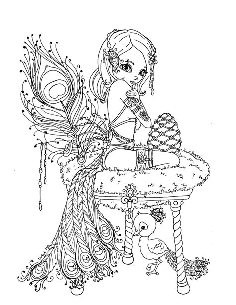 Peacock Princess By Jadedragonne On Deviantart Coloring Books Coloring Pages Fairy Coloring