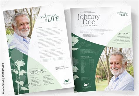 Funeral Poster Layout with Modern Design Stock Template | Adobe Stock