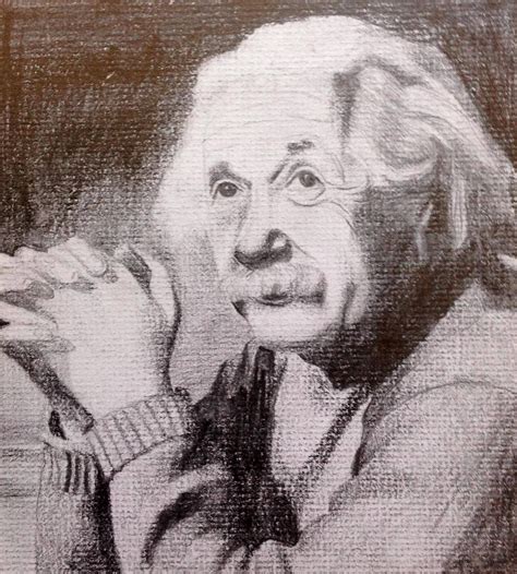 Albert Einstein 7x7 inches charcoal and pencil on handmade paper ...