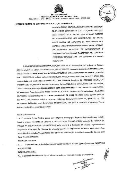 Modelo De Termo Aditivo De Contrato