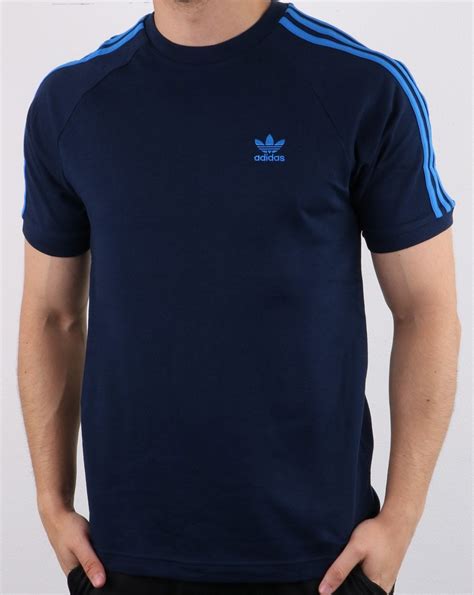 Adidas Originals 3 Stripe T Shirt In Navy And Blue 80s Casual Classics