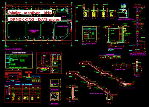 Proje Sitesi Vak Flar Merdiven Kiri Autocad Projesi