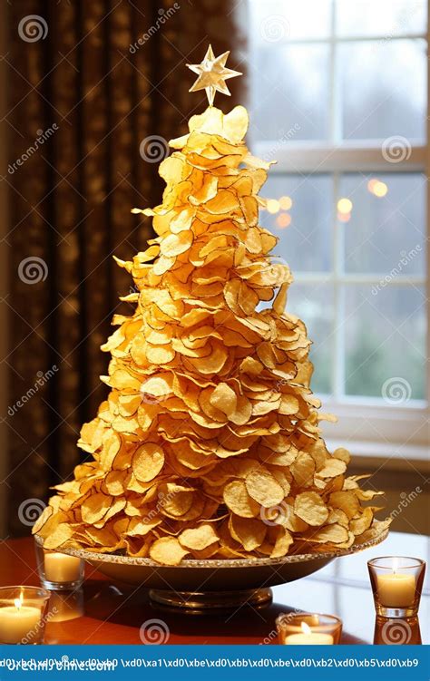 Christmas Tree Made Of Chips Stock Illustration Illustration Of Salt