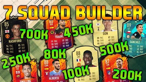 FIFA 20 SQUAD BUILDER 80K 100K 200K 250K 450K 500K 700K SQUAD BUILDER