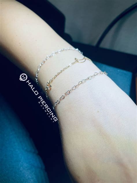 Hearts Moon And Stars Delicate Bracelet Eternity Bracelet Piercing