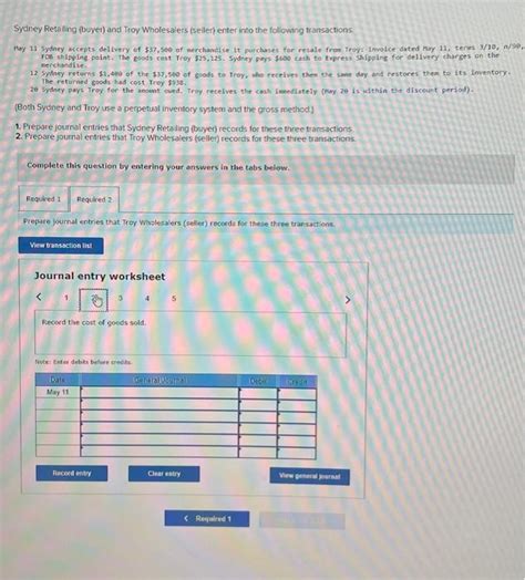 Solved Sydney Retailing Buyer And Troy Wholesalers Seder Chegg