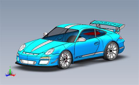 跑车模型 保时捷 911 GT3 RS 4 0 SOLIDWORKS 2020 模型图纸下载 懒石网