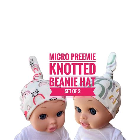 Micro Preemie Knotted Beanie Hat Set Of Nicu Care Package Grab A