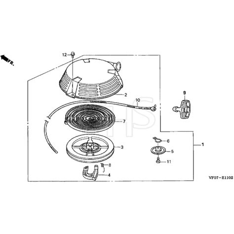 Honda Hrd K Hxe Mzbl Recoil Starter Diagram