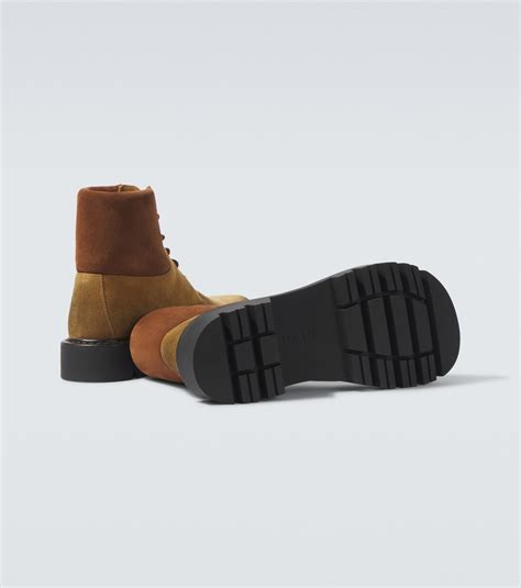 Sierra Suede Combat Boots In Brown Loewe Mytheresa