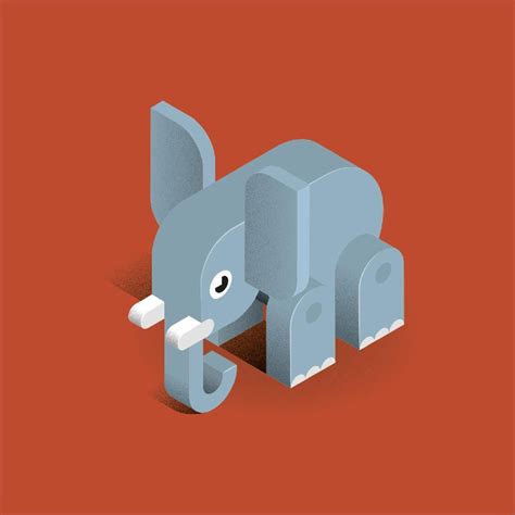 Isometric Elephant Illustration