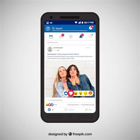 Facebook Mobile Post With Flat Design Images Free Download On Freepik