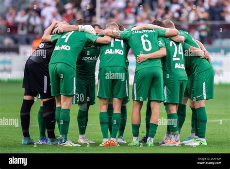 Team Of Warta Poznan Seen During The Polish PKO Ekstraklasa League