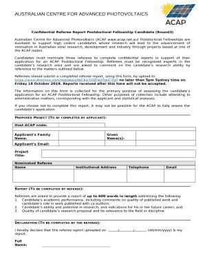 Monash University Research Fellowship Referees Report Doc Template