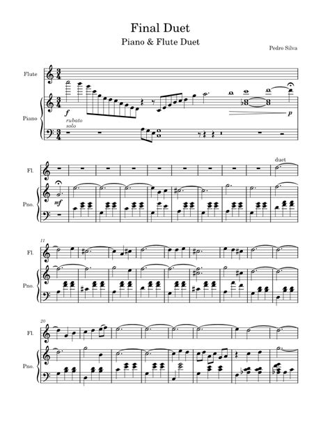 Final Duet Pedro Silva Omori Sheet Music For Piano Flute Mixed Duet