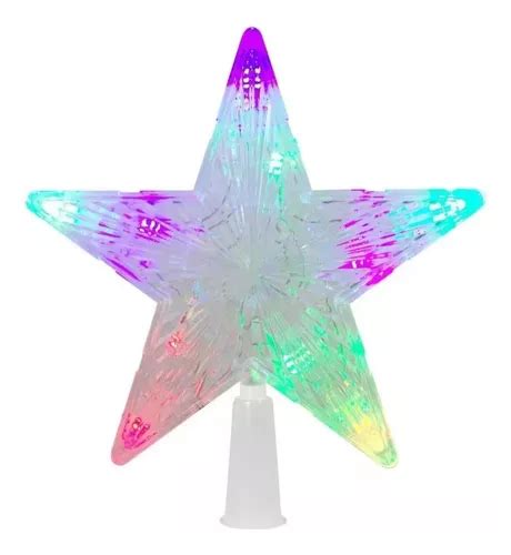 Estrella Punta De Arbol Navide O Luz Multicolor Led Mercadolibre