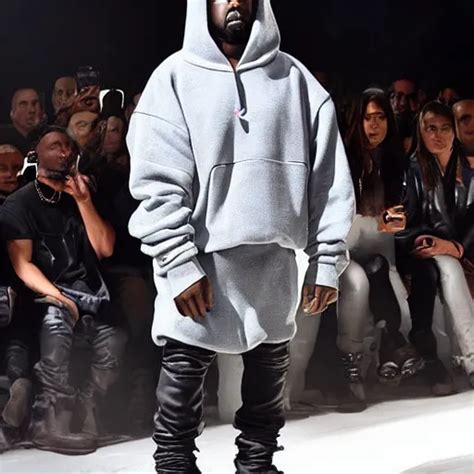 Kanye West Wearing Futuristic Cyberpunk Hoodie Designs Stable Diffusion