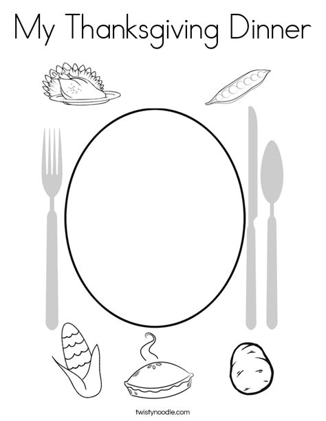 My Thanksgiving Dinner Coloring Page - Twisty Noodle