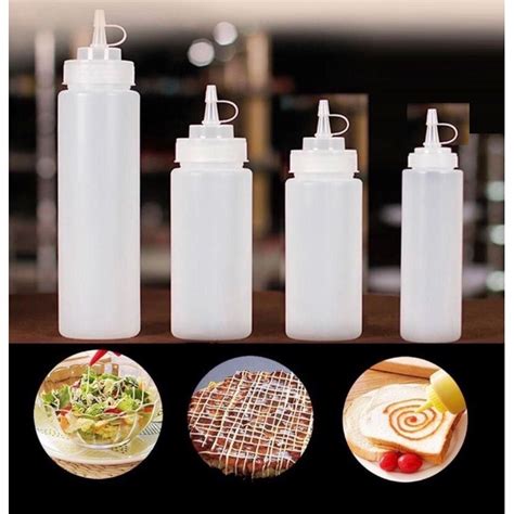 Clear Plastic Squeeze Bottle Condiment Dispenser Salad Bottle Sauce