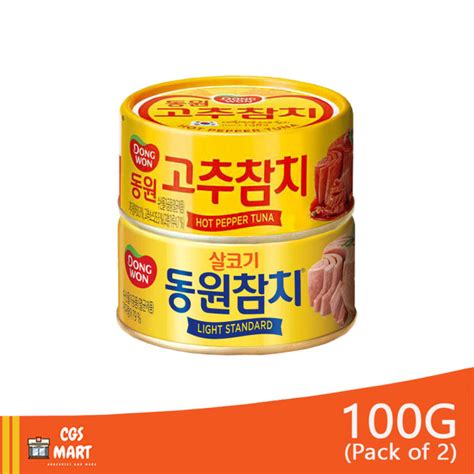 Pack Of Dongwon Light Standard And Hot Pepper Tuna G Product Of