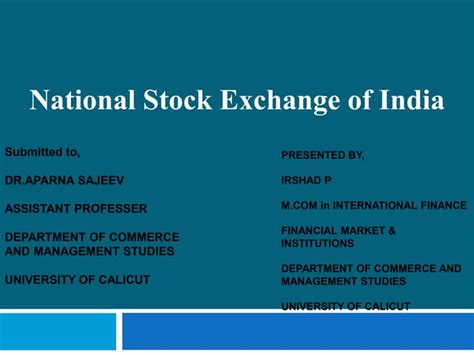 National Stock Exchange Of India Pptx