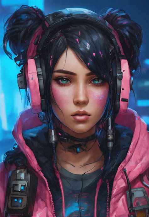 Lexica Highly Detailed Portrait Of A Cyberpunk Woman With Two