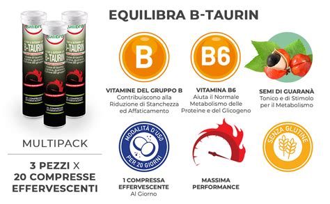 Equilibra Integratori Alimentari B Taurin Integratore Per Energia