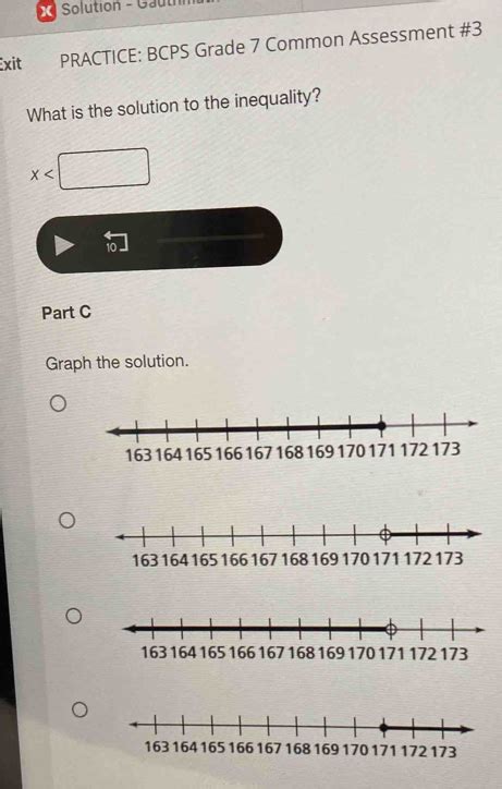 X Solution Gauth Exit PRACTICE BCPS Grade 7 Common Assessment 3