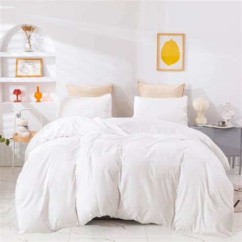 Wellboo White Comforter Sets King Solid White Bedding