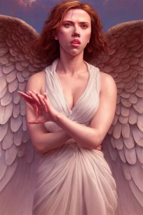 Scarlett Johansson As A Heavenly Angel Highly Stable Diffusion