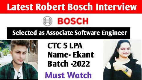 Robert Bosch Interview Experience Software Engineer Interview