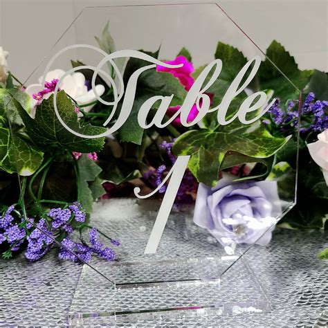 Hexagon Shaped Table Number Place Cards L Engravings By CJ