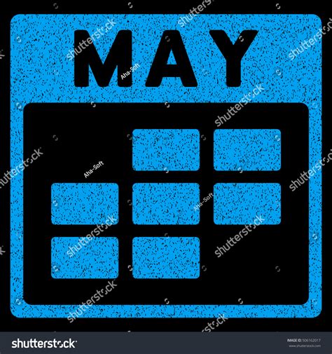 May Calendar Grid Grainy Textured Icon Stock Vector (Royalty Free