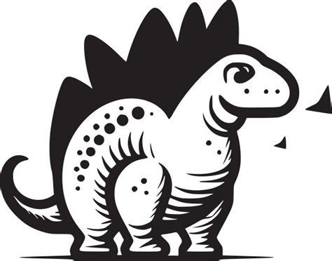 Dino Black And White Royalty Free Vector Image