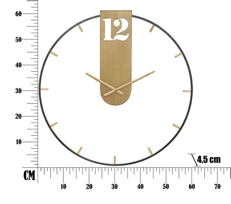 Orologio Parete In Metallo Design Semplice 60cm Fascia Gold COLORI E