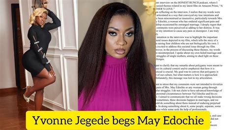 May Edochie Rejects Actress Yvonne Jegede Apology As She Begs Her