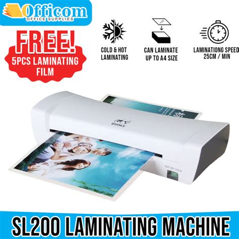 Officom Sl200 A4 Laminator Size Hot And Cold Compact Laminating