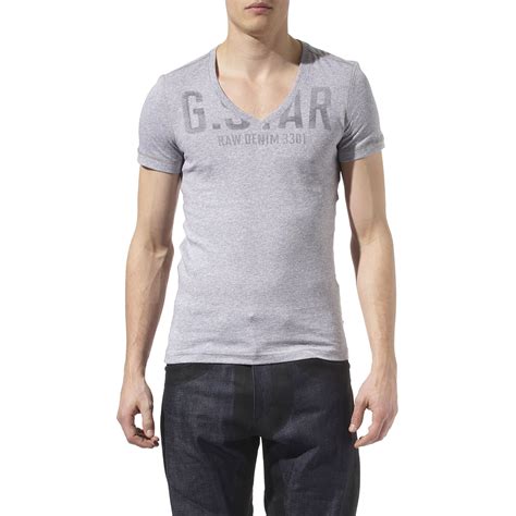 G Star Raw Gordan Vneck Tshirt In Gray For Men Grey Lyst