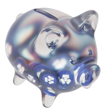 Cronos Cro Glass Piggy Bank With Decreasing Piles Of Crypto Coins