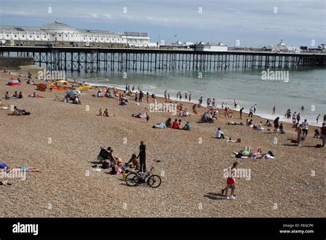 Brighton Beach With Brighton Pier Palace Pier Uk Stock Photo Alamy